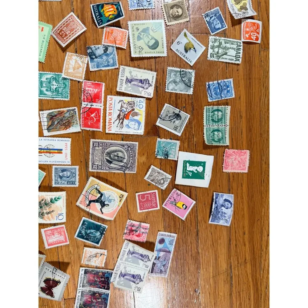 Large Vintage Worldwide Postage Stamp Lot 150+ Used International Stamps 1950s-7